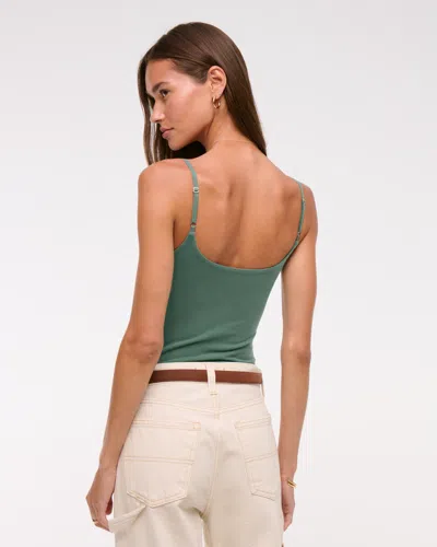 Abercrombie & Fitch Bra-free 90s Cami Bodysuit In Green