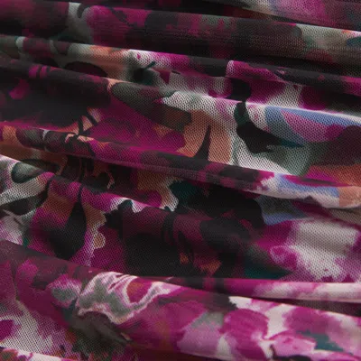 Abercrombie & Fitch Mesh Foldover Bodysuit In Pink