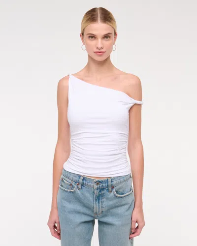 Abercrombie & Fitch Asymmetrical Twist Top In White