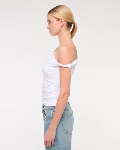 Abercrombie & Fitch Asymmetrical Twist Top In White
