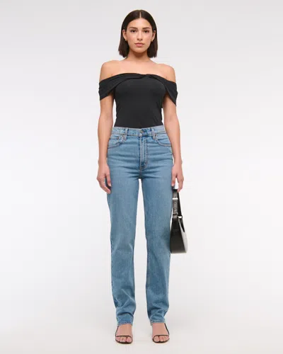 Abercrombie & Fitch Off-the-shoulder Twist Top In Black