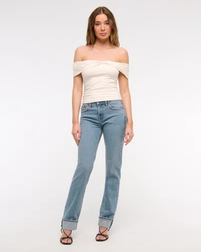 Abercrombie & Fitch Off-the-shoulder Twist Top In White