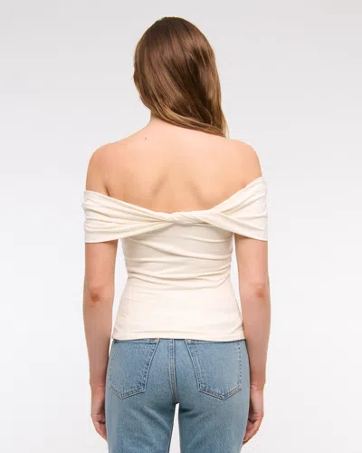 Abercrombie & Fitch Off-the-shoulder Twist Top In White