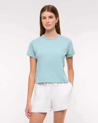 Abercrombie & Fitch Essential Polished Body-skimming Tee In Blue