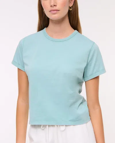 Abercrombie & Fitch Essential Polished Body-skimming Tee In Blue