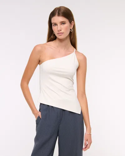 Abercrombie & Fitch One-shoulder Asymmetrical Top In White