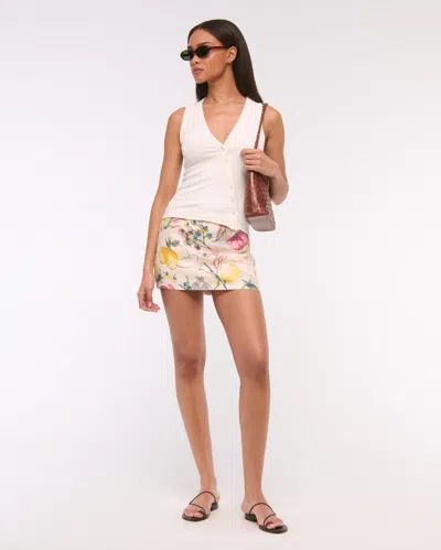 Abercrombie & Fitch Asymmetrical Button-through Top In White