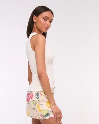 Abercrombie & Fitch Asymmetrical Button-through Top In White