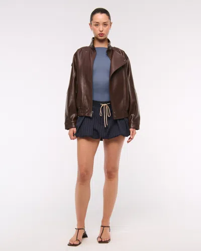 Abercrombie & Fitch Sculpt Matte Seamless Slash Scoop-back Bodysuit In Blue