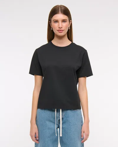 Abercrombie & Fitch Essential Premium Polished Relaxed Tee In Black