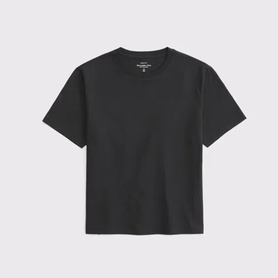 Abercrombie & Fitch Essential Premium Polished Relaxed Tee In Black