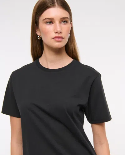 Abercrombie & Fitch Essential Premium Polished Relaxed Tee In Black