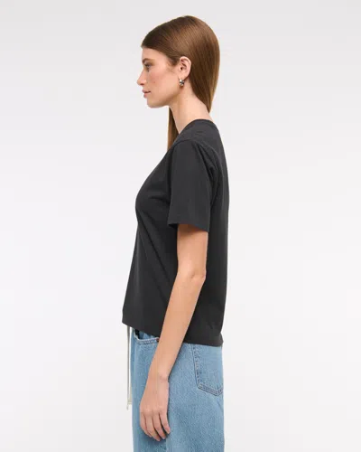 Abercrombie & Fitch Essential Premium Polished Relaxed Tee In Black