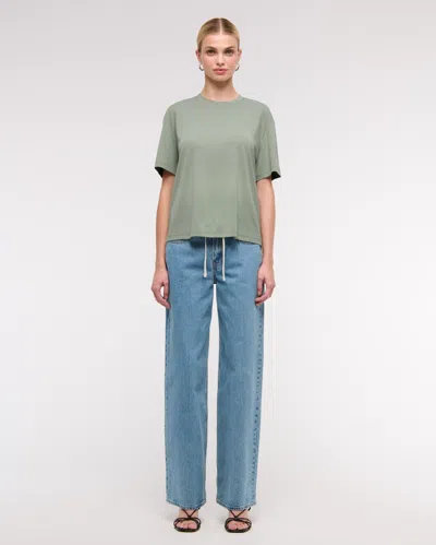 Abercrombie & Fitch Cupro Easy Tee In Green