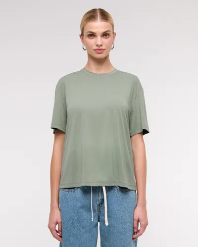 Abercrombie & Fitch Cupro Easy Tee In Green