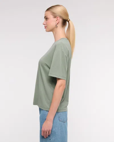 Abercrombie & Fitch Cupro Easy Tee In Green