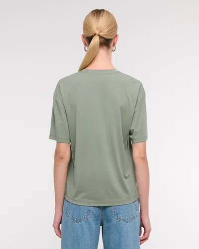 Abercrombie & Fitch Cupro Easy Tee In Green