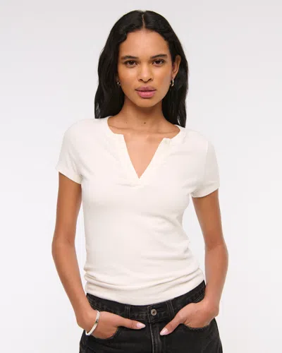 Abercrombie & Fitch Cozy Lounge Knit Top In White