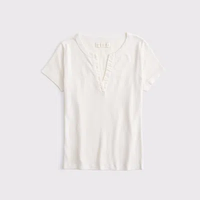 Abercrombie & Fitch Cozy Lounge Knit Top In White