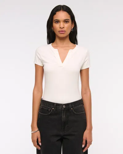 Abercrombie & Fitch Cozy Lounge Knit Top In White