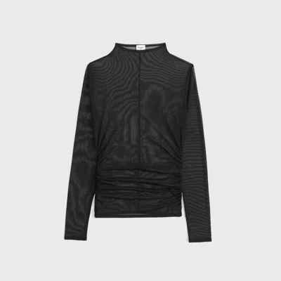 Abercrombie & Fitch The A&f Paloma Long-sleeve Mesh Top In Black