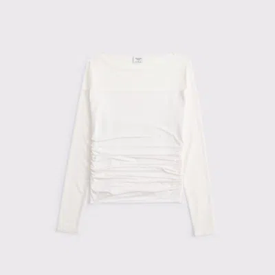 Abercrombie & Fitch Mesh Slash Top In White