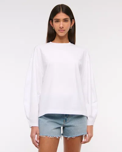 Abercrombie & Fitch Long-sleeve Barrel Tee In White