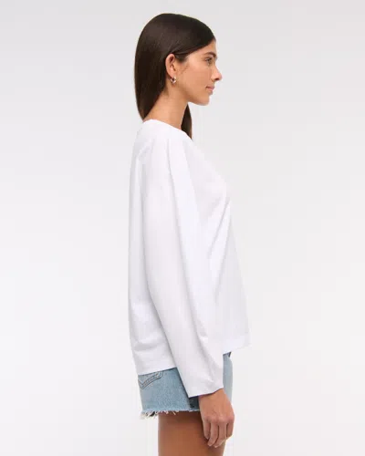 Abercrombie & Fitch Long-sleeve Barrel Tee In White