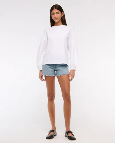 Abercrombie & Fitch Long-sleeve Barrel Tee In White