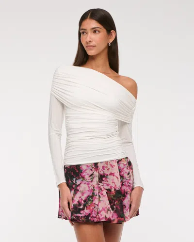 Abercrombie & Fitch Asymmetrical Foldover Top In White