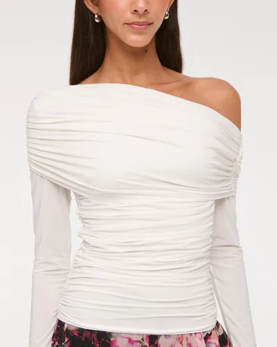 Abercrombie & Fitch Asymmetrical Foldover Top In White
