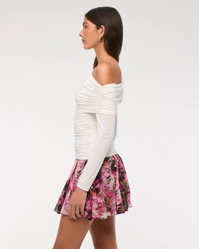 Abercrombie & Fitch Asymmetrical Foldover Top In White