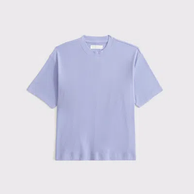 Abercrombie & Fitch Short-sleeve Lounge Micro-waffle Top In Blue