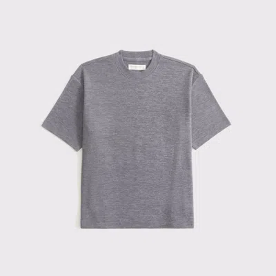 Abercrombie & Fitch Short-sleeve Lounge Micro-waffle Top In Gray