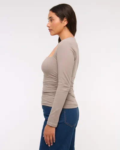 Abercrombie & Fitch The A&f Ava Long-sleeve Top In Gray