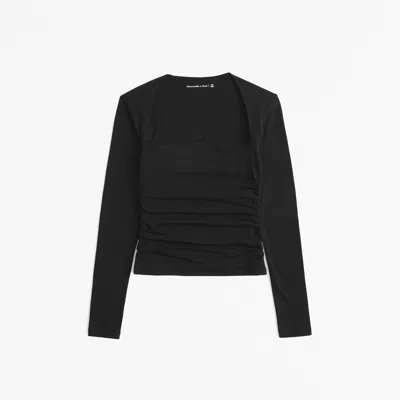 Abercrombie & Fitch The A&f Ava Long-sleeve Top In Black