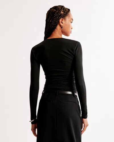Abercrombie & Fitch The A&f Ava Long-sleeve Top In Black