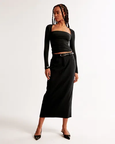 Abercrombie & Fitch The A&f Ava Long-sleeve Top In Black