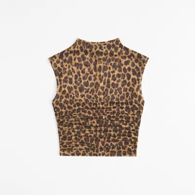 Abercrombie & Fitch The A&f Paloma Mesh Top In Animal Print