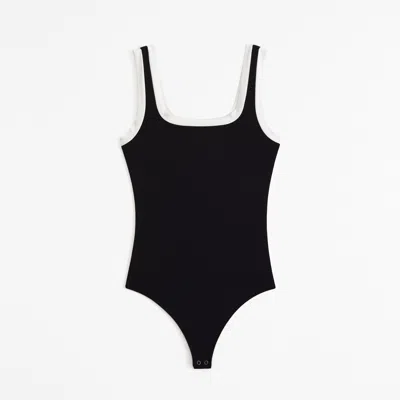 Abercrombie & Fitch Cotton-modal Bodysuit In Black