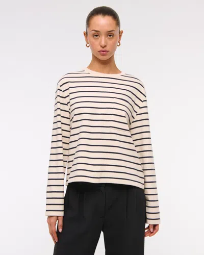 Abercrombie & Fitch Long-sleeve Jersey Easy Tee In Gray