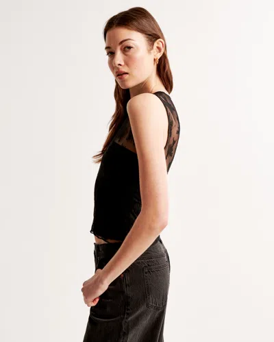 Abercrombie & Fitch Lace Shell Top In Black