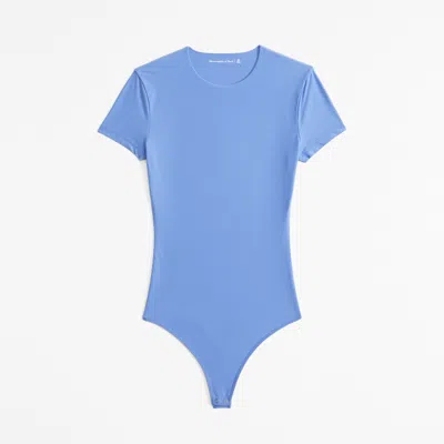 Abercrombie & Fitch Soft Matte Seamless Tee Bodysuit In Blue