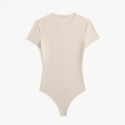 Abercrombie & Fitch Soft Matte Seamless Tee Bodysuit In Brown