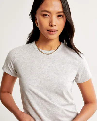 Abercrombie & Fitch Essential Polished Body-skimming Tee In Gray