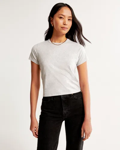 Abercrombie & Fitch Essential Polished Body-skimming Tee In Gray