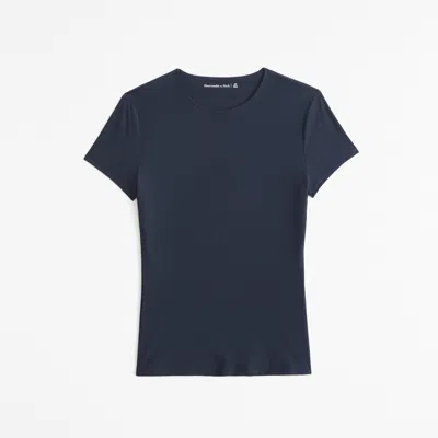 Abercrombie & Fitch Soft Matte Seamless Tuckable Baby Tee In Blue