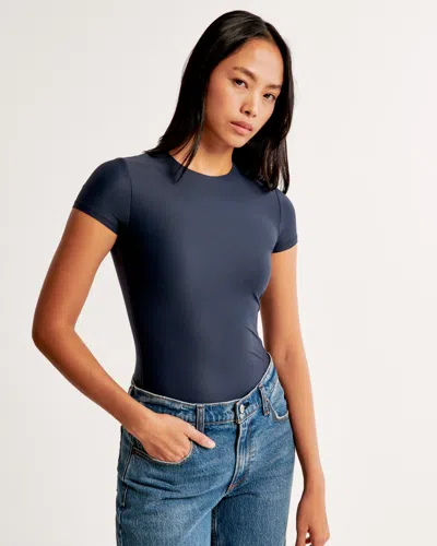 Abercrombie & Fitch Soft Matte Seamless Tuckable Baby Tee In Blue