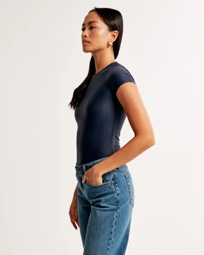 Abercrombie & Fitch Soft Matte Seamless Tuckable Baby Tee In Blue