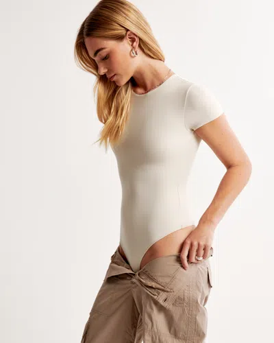 Abercrombie & Fitch Soft Matte Seamless Tee Bodysuit In Brown